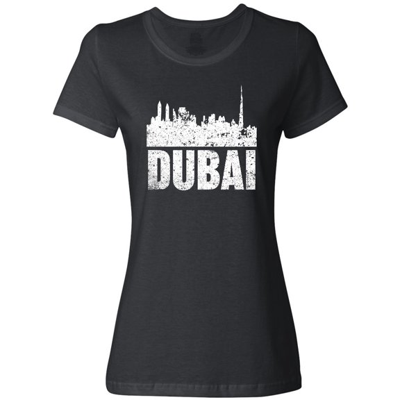 Inktastic Dubai City Skyline with Grunge Women's T-Shirt