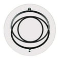 thumbnail image 3 of Danya B. Galaxy Black and Tempered Glass Round Coffee Table with Cross Base, 3 of 16