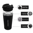 thumbnail image 3 of Aquaphile 12oz Coffee Mug to Go Stainless Steel Thermos Double Wall Insulated Coffee Cup Reusable Travel Mug with Leak Proof Lid,Black, 3 of 8