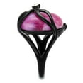 thumbnail image 4 of Luxe Jewelry Designs Women's Black Ion Plated Stainless Steel Ring with Synthetic Cat Eye Fuchsia -, 4 of 4