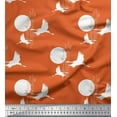 thumbnail image 1 of Soimoi Silk Fabric Bamboo Tree,Moon & Stork Bird Print Fabric by The Yard 42 Inch Wide, 1 of 3