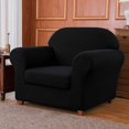 thumbnail image 2 of 2024 Textured Grid Stretch Sofa Cover Couch Slipcover with Separate Cushion Cover(Gray  Sofa), 2 of 6
