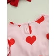 thumbnail image 5 of Toddler Baby Girls Valentine's Day Dress Ruffle Sleeve Love Heart Print Dress Casual Princess Sundress, 5 of 7