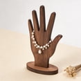 thumbnail image 4 of Wooden Ring Holder Stand Hand Shape Jewelry Organizer Display 7.08In, Crafts Storage Rack for Rings Accessories Vanity Dresser Desktop Retail Showcase Home Decor Photography Props Gift Giving, 4 of 6
