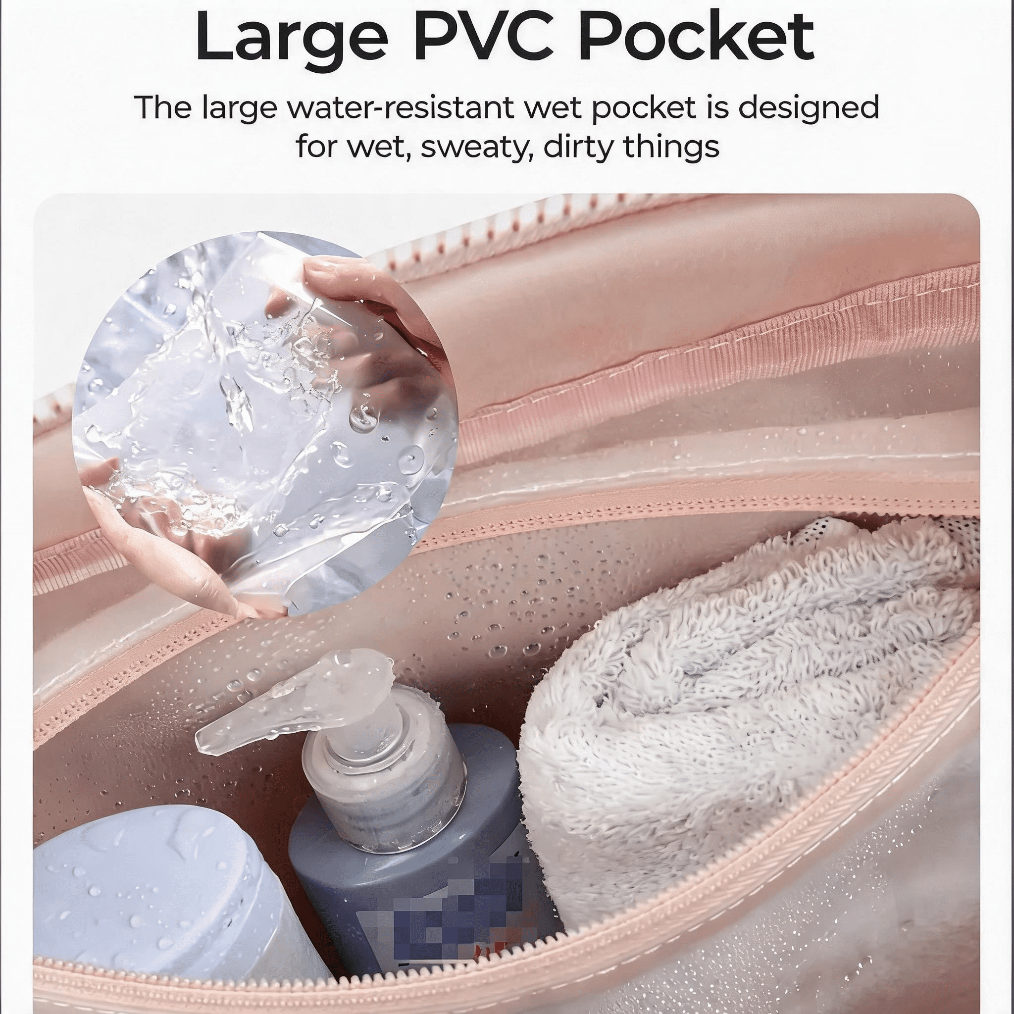 Large Capacity Slit Fluffy Shoulder Bag, Waterproof Portable Luggage Tote Bag, Multi Zipper Pocket Design, Sports And Fitness Travel Handbag