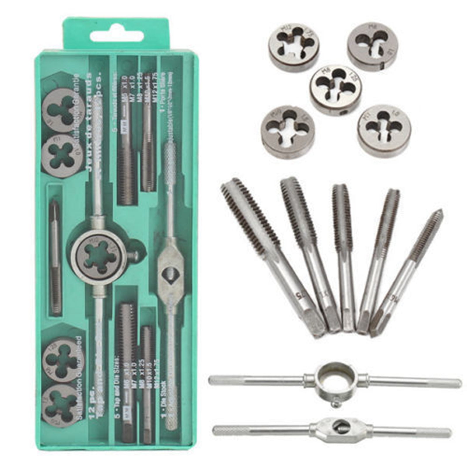 Farfi Carbon Steel Metric Tap and Die Set External Thread Cutting