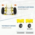 thumbnail image 6 of Heavy Duty Panel Dolly Cart, 600 LBS Capacity, 10" Rubber Inflatable Tires, Adjustable Drywall Mover for All-Terrain Sheet & Door Transport, Yellow, 6 of 8