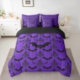 thumbnail image 2 of Manfei Halloween Bat 7-Piece Bedding Comforter Set,Vintage Antique Damask King Bedding Sets,Purple Black Bed Sheets For Children,Microfiber Bedroom Decor Reversible, 2 of 8