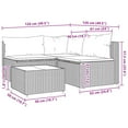 thumbnail image 4 of vidaXL 4 Piece Garden Lounge Set with Cushions Brown Poly Rattan, 4 of 5