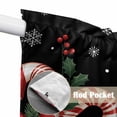 thumbnail image 4 of Christmas Candy Swag Valances for Windows, Kitchen Curtains 36 Inch Length 2 Panels Set, Xmas Berry Snowflake Black Short Curtains for Small Windows Rod Pocket Cafe Curtains Drapes 28"x36", 4 of 8