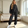 thumbnail image 5 of DORKASM Women's 2 Piece Hooded Lounge Set Matching Sweatsuits | Two Piece Lounge Sets for Women , Airport Travel Outfits, Comfy Athleisure Fall Winter Clothes ,wide Leg Palazzo Pants Black 3XL, 5 of 5