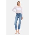 thumbnail image 4 of Flying Monkey - High Rise Slim Straight Jeans with Distressed Hem (27.5" Inseam) - F5213, 4 of 9