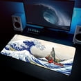thumbnail image 5 of Extended Gaming Mouse Pad, Large Mouse Mat Desk Pad, Big Computer Keyboard Mousepad, 3mm Thick Long Non-Slip Rubber Base, 31.5 X 11.8 Inch (Gaming Great Wave Off Kanagawa), 5 of 7