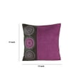 thumbnail image 5 of Leatherette and Fabric Accent Pillow, Purple and Brown - Saltoro Sherpi, 5 of 5