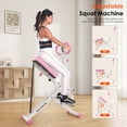 thumbnail image 2 of SogesPower Squat Machine Rowing Machines for Home, Foldable Fitness Rowing Machine Row, Ride Squat Machine with Adjustable 2 Resistance Bands for Workout Exercise, 330 lbs Weight Capacity, Pink, 2 of 8