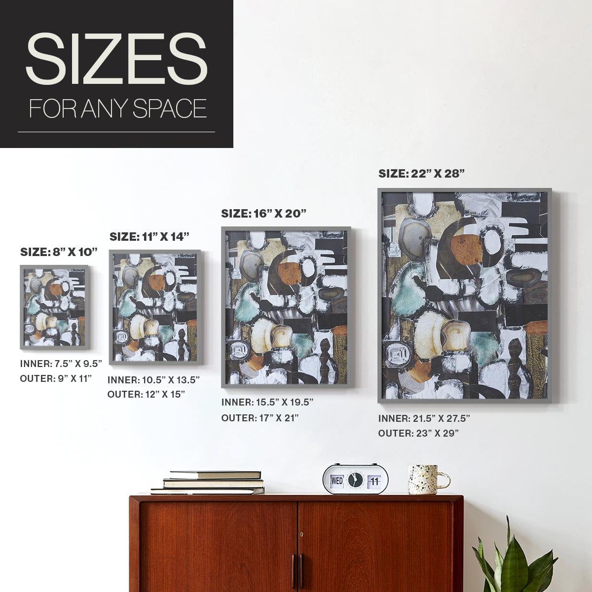 Day At the Spa Framed Print in Gray Solid Wood Framed Print No Nail Hanging