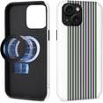 thumbnail image 4 of for iPhone 15 Case,Compatible with MagSafe,Cute Striped Phone Case Shockproof Soft TPU and Hard PC Protective Phone Cover for Women Girls,Greenish Purple Stripes, 4 of 5
