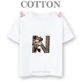thumbnail image 3 of Camiseta de algodón con el alfabeto de Disney Mickey de la A a la Z, moda de verano para niños y niños, camisetas informales de cuello redondo y manga corta, 3 of 5