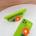 thumbnail image 4 of Green Phone Case with Cute 3D Orange Flower Wristband Stand, Camera Lens Protection, Shockproof Soft Case for iPhone 11, 4 of 9