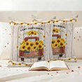 thumbnail image 3 of Outdoor Pillow Covers Retro Farm Sunflower Red Truck Waterproof Pillow Cases 24x24 Set of 2, Rustic Wood Grain Berry Throw Pillow Cover Pillowcase for Patio Balcony Couch Garden, 3 of 9