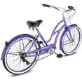 thumbnail image 4 of WonderWheels 26" Beach Cruiser Coaster Brake Stainless Steel Spokes One Piece Crank Alloy Orange Rims 36H W/ Fenders - Purple, 4 of 6