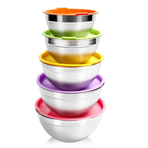 Ensaladeras de acero inoxidable con tapas termicas 10 Piezas Anggek Otros