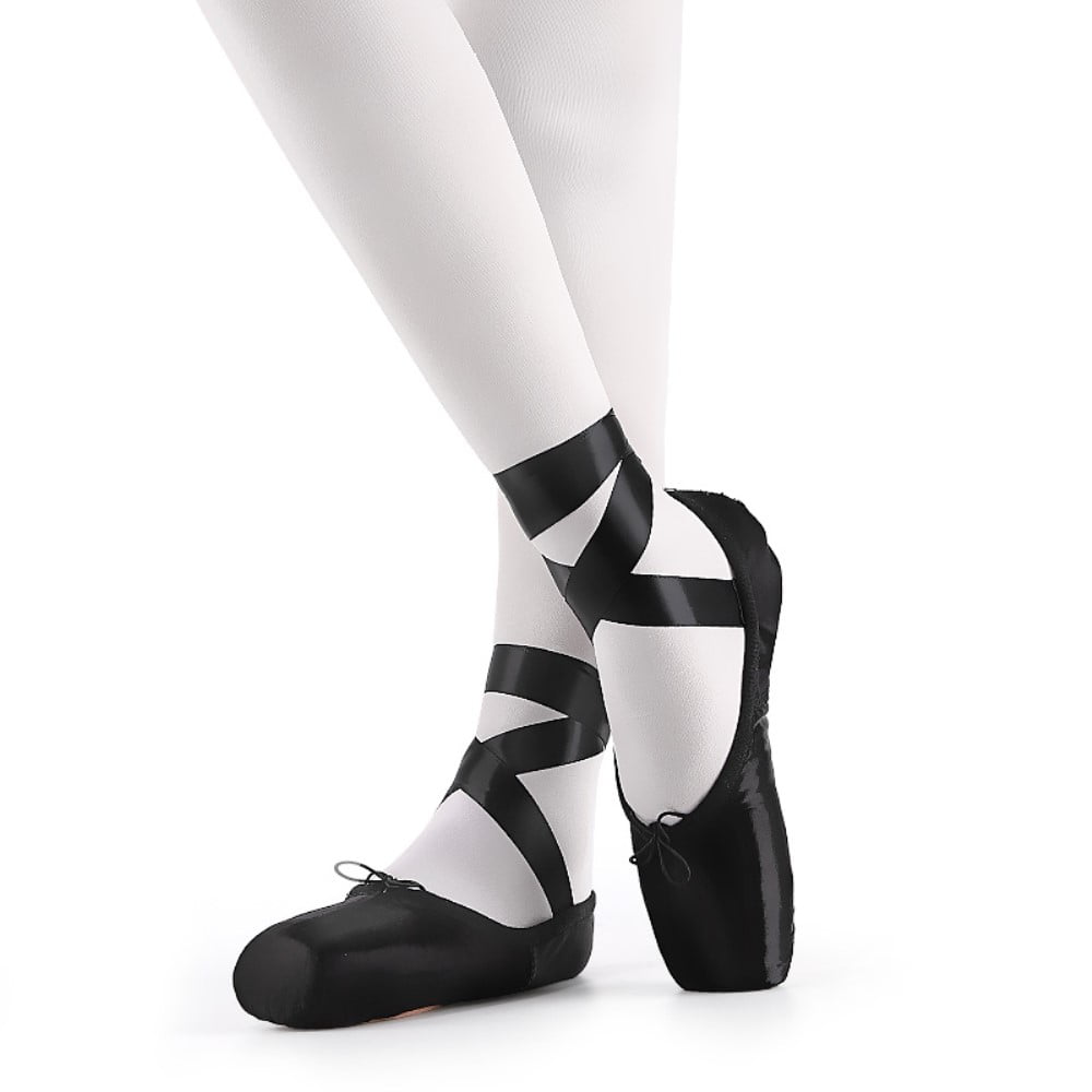 Nexete Professional Vanassa Ballet Pointe Shoes Satin Dance Slipper Flats with Toe Pad for Girl Women