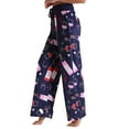 thumbnail image 4 of Women's Casual Pants, Women'S Drawstring Stretch Floral Print Long Wide Leg Pants,Women's Casual Pants L, 4 of 5
