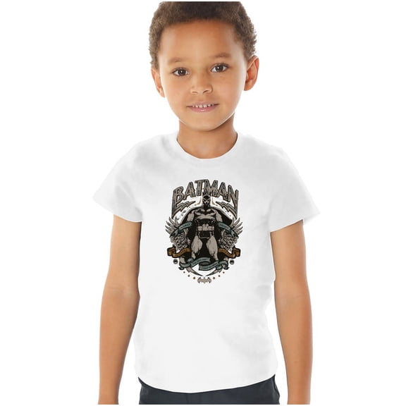Batman Gotham Hero Kids T Shirt (2) for Youth Toddler Boys and Girls, White