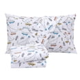 thumbnail image 5 of RUVANTI 100% Cotton Sheets – Full Size Percale Bedding, Cooling & Breathable Floral Design, Durable with a Crisp, Soft & Comfortable Feel, 16" Deep Pocket, 4-Piece Set, Dino, 5 of 8
