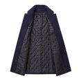 thumbnail image 6 of XMMSWDLA 2022 Clearance Men Tops Solid Color en Cloth Button Lapel Overcoat Jacket, 6 of 8