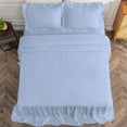 thumbnail image 4 of DNG Creations 4-Piece Long Ruffle Sheet Set 24-Inch Deep Pocket (Solid Light Blue - Full), 4 of 7