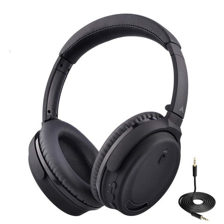 Avantree ANC032 Active Noise Cancelling Bluetooth Headphones with Mic, Wireless, Wired 2-in-1, Comfortable & Foldable Stereo ANC Over Ear Headset, Fast Stream Low Latency, Ideal for Phone, PC &