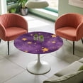 thumbnail image 4 of Gold Star Elastic Fitted Round Table Cover Purple Dream Waterproof Outdoor Tablecloth for Holiday Party, Picnic, Patio & Dining Fits Tables Up to 55"-60", 4 of 8