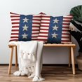 thumbnail image 2 of 4th of July Pillow Covers 20x20 Set of 2 Patriotic American Flag Stars Outdoor Throw Pillow Cover Farmhouse Independence Day Red White and Blue Stripes Pillow Cases for Couch Sofa, 2 of 6
