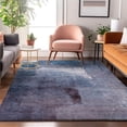thumbnail image 5 of HomeRoots 665282 8 x 10 ft. Navy Blue & Ivory Abstract Transitional Washable Machine Made Rectangle Area Rug with UV Protection, 5 of 9