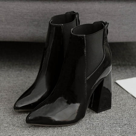 

Women s High Heel Boots Vintage Chelsea Ankle Boots Warm Ankle Booties Waterproof Comfortable Slip On Outdoor Winter Shoes for Women
