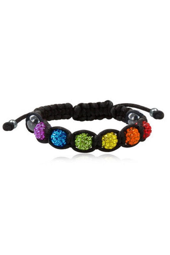 - Beaded Adjustable Rainbow Wristlet Gay & Lesbian Pride Bracelet
