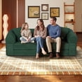 thumbnail image 6 of Timbernest 80" Convertible Sofa Bed, Corduroy Sleeper Couch with Storage Pockets for Living Room, Dark Green, 6 of 12