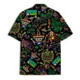 thumbnail image 3 of Retro Neon Cinco De Mayo Hawaiian Shirts For Men Casual Floral 80s Mens Hawaiian Shirts Short Sleeve Button Down Shirt 1, 3 of 7