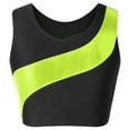 thumbnail image 2 of YONGHS Kids Girls Metallic Rhinestone Dance Crop Top Jazz Hip Hop Performance Cheer Shirt Costume Fluorescent Green 6, 2 of 5