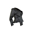 thumbnail image 4 of Seyurigaoka Women Flocking Leather Jacket Long Sleeve V-Neck Button Fashion Coat, 4 of 6