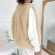 thumbnail image 4 of Blusa informal sin mangas y sin capucha para mujer, estilo abrigo y chaquetas, de imitación de lana, corta, cálida, de invierno, con abertura frontal., 4 of 7