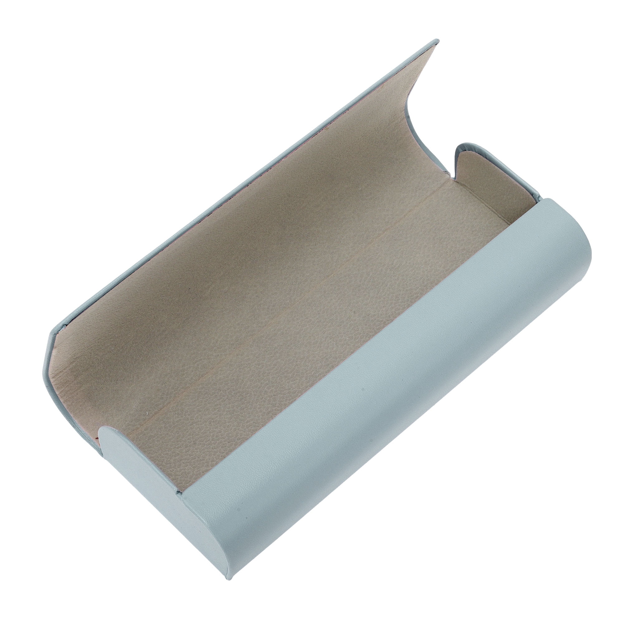 Unique Bargains Faux Leather Portable Eyeglasses Case 6.1"x2.4"x1.22" Light Blue
