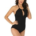 thumbnail image 4 of SNOWSONG Clearance! Womens Bodysuit, Womens Deep V Neck Bodysuit Long Sleeve One Piece Swimsuit, Plus Size Bodysuit, Sexy One Piece Swimsuit, Shirts for Women 1PC Swimsuit Black L, 4 of 8