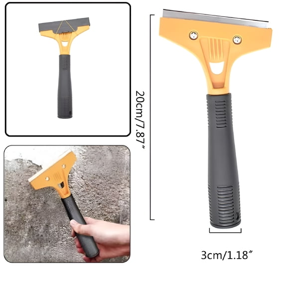 EXLEAF Glass Scraper with Razor Blades, Steel Scraping Knife for Window, Stove, Windshield, Aquarium, Tile, Floor, Wall Cleaning