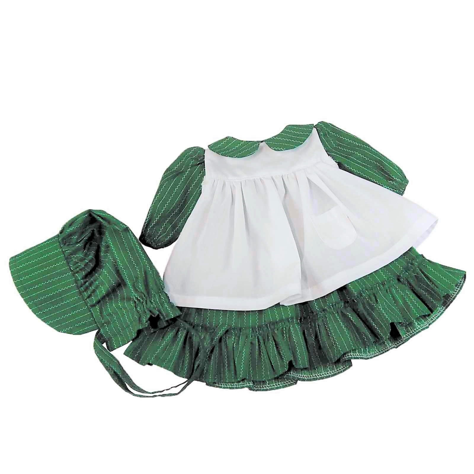 The Queen's Treasures 18 inch Doll Clothes,  Little House on The Prairie Dress Outfit, Realistic 1880's Design Prairie Dress & Bonnet with White Apron, Compatible For Use With American Girl Dolls