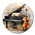 thumbnail image 2 of Designart "Music Melancholy harmonies Subdued" Music Oversized Wall Clock, 2 of 5