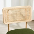 thumbnail image 3 of Zesthouse 26.2" Swivel Counter Height Bar Stools Set of 2, Upholstered Velvet Counter Stools with Rattan Back, Mid Century Barstools with Solid Wood Frame for Kitchen Island, Green, 3 of 15