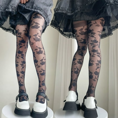 

Blueek Valentine S Day Rose Silk Stockings Pantyhose Thin Personalized Versatile Stockings Women